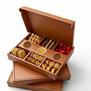 Boîtes à emporter robustes en papier kraft pour hamburgers, poulet frit, frites et biscuits – Emballage jetable anti-fuite - Product Image 4