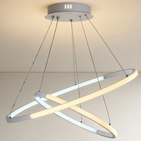 Luminaire suspendu à anneau croisé de luxe nordique à LED, salon, chambre à coucher, bureau
