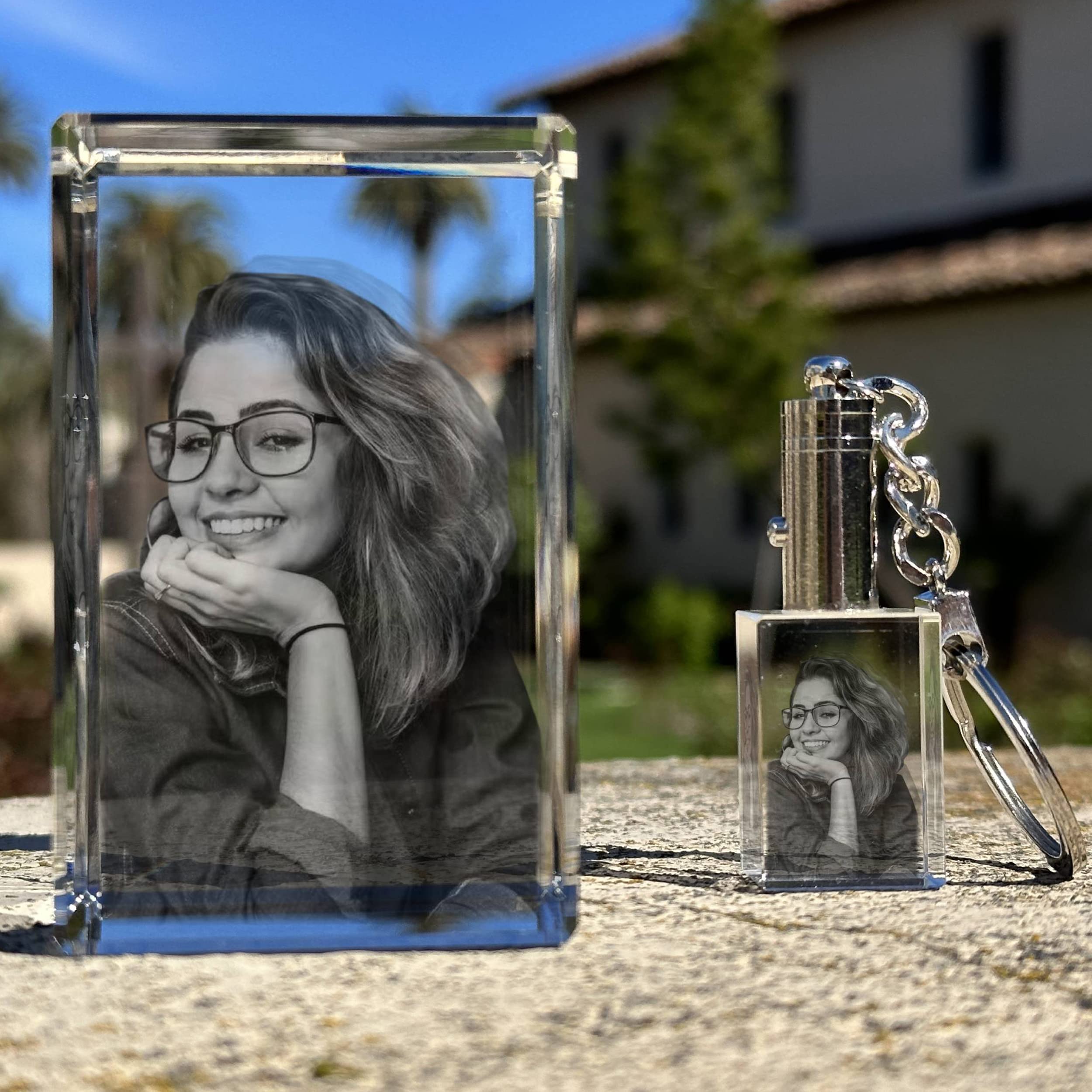 Свадебный 3d стеклянный брелок для ключей