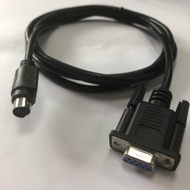 DB9 RS232 Female to Mini DIN Male Serial Communication Cable, High Quality PVC, for Device Debugging & Data Transmission