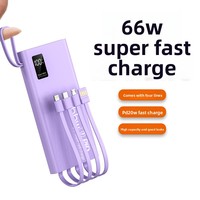 Meilleure Vente : Batterie Externe 20000mAh avec Écran LED, Double Port USB/Micro USB/Type-C, Charge Rapide 22.5W et 4 Câbles Intégrés, Haute Capacité