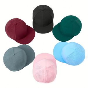 Casquette Snapback classique perforée à 6 panneaux non structurée, vierge, avec logo personnalisé et découpe laser, vente en gros - Product Image 1