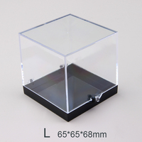 Boîte de rangement en plastique transparent à fond noir personnalisable, tailles S/M/L réglables en hauteur, pour l'affichage de cristaux, minéraux et bijoux en vrac