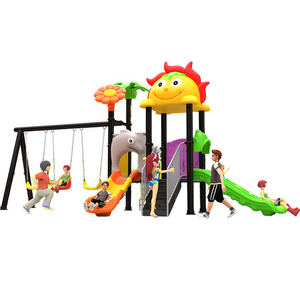Juego de Columpios y Tobogán de Plástico al por Mayor para Niños, Equipo de Jardín para Patio Pequeño, Set Redondo - Product Image 4