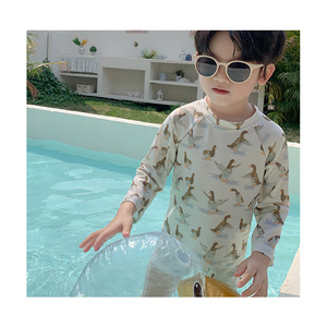Vendita calda ragazzi costumi da bagno 2 pezzi moda mare crema solare a maniche lunghe costume da bagno <span class=keywords><strong>per</strong></span> i <span class=keywords><strong>bambini</strong></span> - Product Image 1