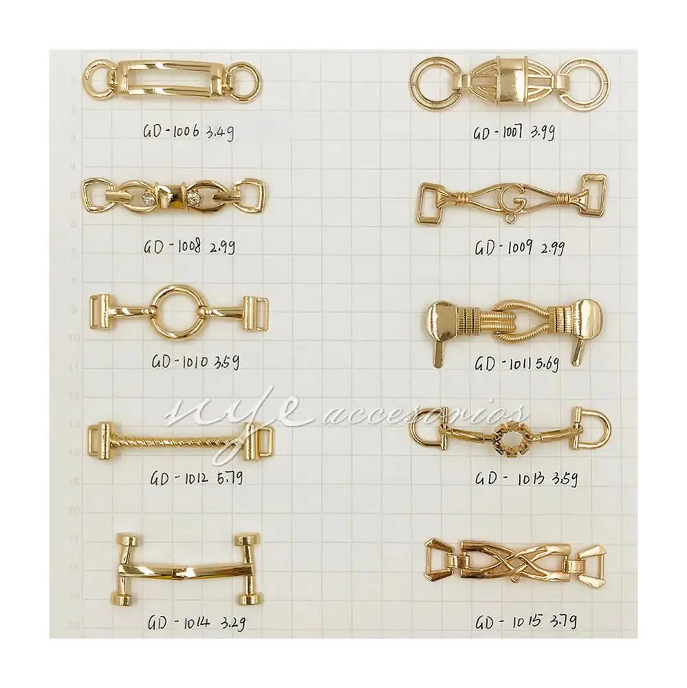 Stylish shoe buckle accessories gold women's shoe ornaments metal ornaments guangzhou metal shoe buckles custom