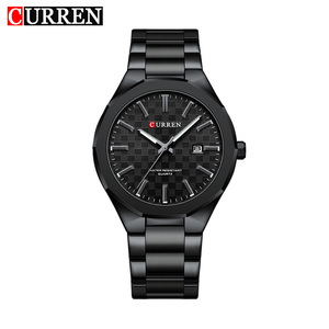 8477 CURREN นาฬิกาควอทซ์สำหรับนักธุรกิจ สายสแตนเลสสตีลอัลลอยด์  หน้าปัดลายการ์ตูน กันน้ำ แสดงวันที่ แฟชั่นสปอร์ต ขนาด 20 มม. - Product Image 1