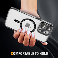Pour 18 Pro Max 16 Pro 17 15 Pro Max Coques de téléphone portable magnétiques transparentes en TPU Protection antichoc 360° Coque en cristal
