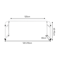 Table de chevet sur roulettes, poste de travail portable pour ordinateur portable et table à manger