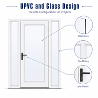Porte à battants double en PVC noir pour villa, patio et projets de construction résidentielle