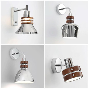 Lampe murale de style <span class=keywords><strong>punk</strong></span> vintage américain, en bois massif et fer, lumière tricolore pour chambre Wabi-Sabi - Product Image 5
