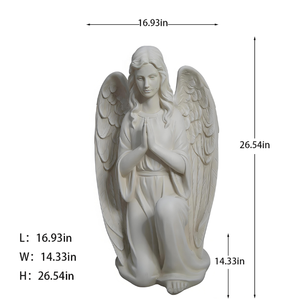 Statue d'ange agenouillé en prière, cadeau commémoratif - Résine écologique, artificielle, faite à la main, style Art déco, imperméable, pour intérieur, extérieur, <span class=keywords><strong>jardin</strong></span> - Product Image 4