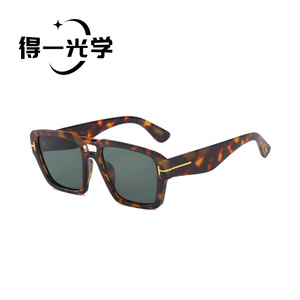 Letter T <b>Sunglasses</b> Black Pc Frame Uv400 Retro Style Unisex - Product Image 3