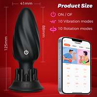 Jouet sexuel anal en silicone silencieux et étanche, vibromasseur anal rotatif sans fil contrôlé par application pour femmes et hommes