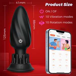 Wasserdichter Leiser Silikon <span class=keywords><strong>Anal</strong></span> Sex Toy Vibrations-Analdildo Analplug Drahtlose APP Gesteuerter Rotierender Analvibrator für Frauen Männer - Product Image 6