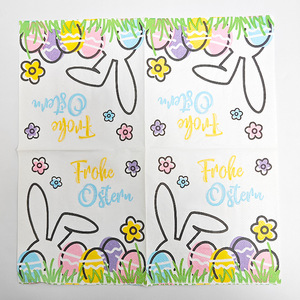 Serviettes imprimées avec des lapins de dessin animé, serviettes en papier jetables pour fêtes et réceptions sur le thème des restaurants haut de gamme - Product Image 5