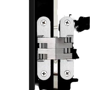 مفصلات باب مخفية حديثة من الفولاذ المقاوم للصدأ سبائك الزنك معدنية قابلة للتعديل مع تشطيب من الساتان للحمام للفنادق - Product Image 5