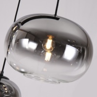 Luminaire suspendu en verre gris fumé E27 de style post-moderne, fabriqué à Zhongshan, luminaires suspendus nordiques, lampes de salon, lustres en verre