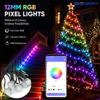 Guirnalda de Luces LED RGB Inteligentes para Exteriores, Luces Permanentes Impermeables, Control por Aplicación, Luces de Navidad, Decoración para el Hogar, Iluminación Festiva