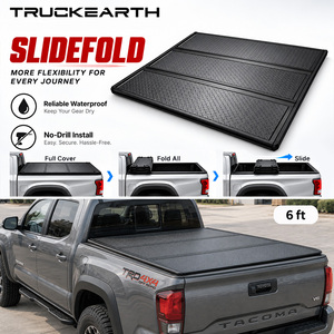 Toyota Tacoma Slide Fold Tonneau Cover for 6 ft Bed Tri Fold Bed Cover Hard Folding Aluminum Sliding Truck Bed Cover - Product Image 1