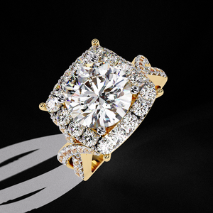 แหวนหมั้นเพชรแล็บสร้าง 2 กะรัต ทองคำ 10K 14K 18K พร้อมใบรับรอง IGI เครื่องประดับเจ้าสาวสุดโรแมนติก - Product Image 1