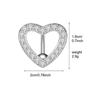 Anelli per <span class=keywords><strong>ombelico</strong></span> Y2K alla moda in acciaio inossidabile, gioielli scintillanti con zirconi per <span class=keywords><strong>piercing</strong></span> all'<span class=keywords><strong>ombelico</strong></span>, gioielli per il corpo a forma di farfalla, <span class=keywords><strong>serpente</strong></span> e cuore per donna - Product Image 4