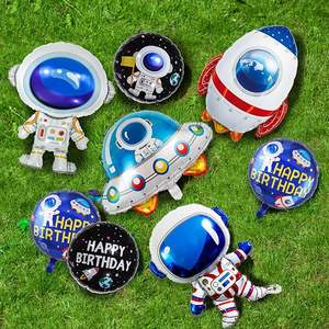Palloncini all'ingrosso per ragazzi a tema spaziale: Astronauta, Navicella Spaziale, Razzo Planetario, Galassia in lamina di alluminio per feste di compleanno - Product Image 3
