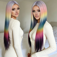 Extensions de cheveux synthétiques en fibre haute température, tissage lisse et soyeux, double trame, toutes couleurs disponibles