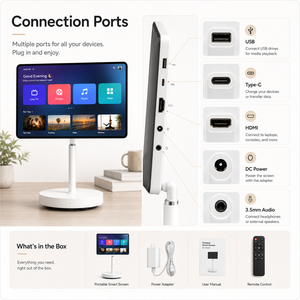 Écran portable intelligent avec caméra, haut-parleur et écran tactile pour réunions en ligne, travail à distance et études, écran à déplacement automatique libre A - Product Image 6