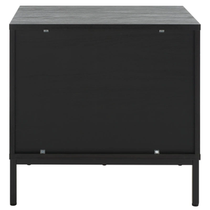 Stylish 2 Drawer Nightstand Black Mango Wood Durable Solid Wood Construction Elegant Design Perfect For Bedroom Storage - Product Image 3