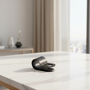 1000Pcs Kableclip KL 모델 검정색 플라스틱 R 유형 케이블 클립 클램프 6.4mm 엣지 클립 전자용 - Product Image 1