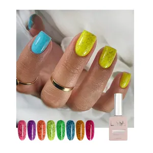 Étiquette personnalisée Nail Art néon coquille d'œuf Top Coat motif vernis à ongles Gel Uv émail taches de laque ongles en Gel décoratif