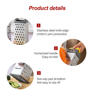 Coupe-légumes multifonctionnel Coupe-pommes de terre râpé Râpe à fromage Coupe-légumes en acier inoxydable avec <span class=keywords><strong>4</strong></span> faces - Product Image 4