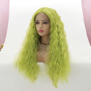 วิกผมสังเคราะห์ lindal Green วิกผมลอนยาว24นิ้ว<span class=keywords><strong>สี</strong></span><span class=keywords><strong>เขียว</strong></span>สดใสวิก<span class=keywords><strong>ผม</strong></span>เส้นใยทนความร้อน - Product Image 5