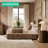 Ensemble de mobilier de chambre d'hôtel de luxe cinq étoiles, lit en bois pour villa, chambre de villégiature, lit rembourré de luxe, ensemble de lit double pour chambre.
