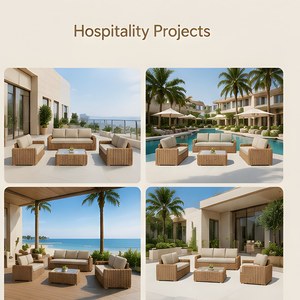 Ensemble de canapés de salon d'extérieur toutes saisons en rotin PE, en aluminium et <span class=keywords><strong>osier</strong></span> pour hôtel - Product Image 2