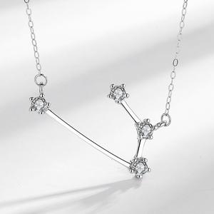 Пользовательские стерлингового серебра белый кубический цирконий Лео Звезда Созвездие 12 зодиака ААА + циркон ожерелье - Product Image 2