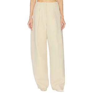 Pantalon de costume formel plissé pour femme, coupe droite, respirant, effet froissé, été, luxe léger, drapé - Product Image 5