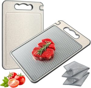 Planche à découper double face en titane, titane pur de qualité alimentaire et paille de blé PP, facile à nettoyer, grande taille - Product Image 1