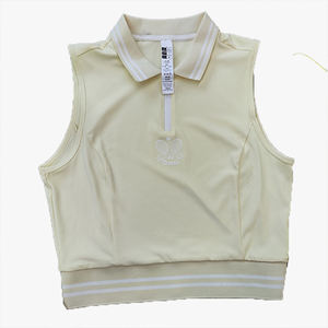 Débardeur de sport pour femme, col polo, séchage rapide, pour la salle de sport, la course à pied, le tennis, sensation de peau nue, sans manches, haut de yoga - Product Image 6