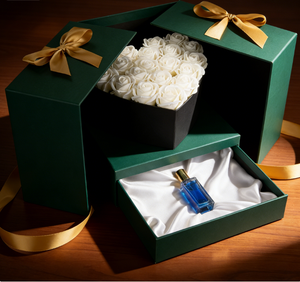 Scatola Regalo per Gioielli con Orecchini e Bracciale a Strati, Fiore Rosa e Cuore, Confezione Personalizzata 'Ti Amo' con Stampa Logo - Product Image 4