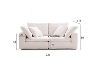 rembourrage en duvet pour salon canapé sectionnel en lin de luxe ensemble de meubles modulaires Love Seat pour villa et hôtel