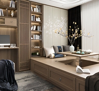 Armoire et lit de rangement en tatami de style zen pour un intérieur paisible