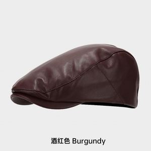 <b>Men</b> PU Leather Ivy Hat Newsboy Hat Adjustable Beret <b>Caps</b> Classic Golf <b>Flat</b> <b>Cap</b> Gatsby Driving Fishing Hat Autumn Warm <b>Cap</b> - Product Image 6