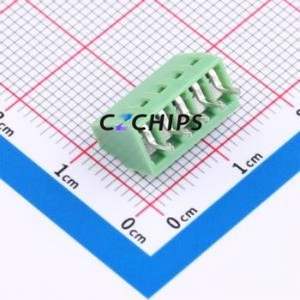 XY308-2.54-5P Screw Terminal Block Through hole Component (THT),P=2.54mm Connector 1x5P 2.54mm Green Through Hole - Product Image 2