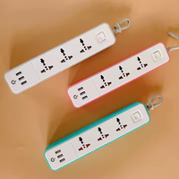 Conexión eléctrica de tira de alimentación de extensión universal de salida múltiple con puerto de cargador 3USB y control de interruptor maestro
