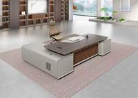 Bureau de direction moderne en bois en forme de L, bureau de luxe haut de gamme, marque QINGSHUAI, modèle CEO-04, vente en gros d'usine