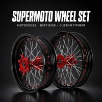 Nouvelles jantes Supermoto de 17 pouces, en alliage d'aluminium anodisé CNC, couleur arc-en-ciel, homologuées DOT ISO, pour 125-530cc, remplacement durable