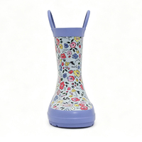 Bottes de pluie en caoutchouc naturel pour bébés filles, imprimé floral, imperméables, antidérapantes, faciles à enfiler, OEM
