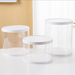 Envase Redondo Transparente de Plástico PET de 10 Pulgadas con Borde Transparente y Tapa de Papel Blanco para Pasteles de 6/<span class=keywords><strong>7</strong></span>/8/9 Pulgadas - Product Image 5